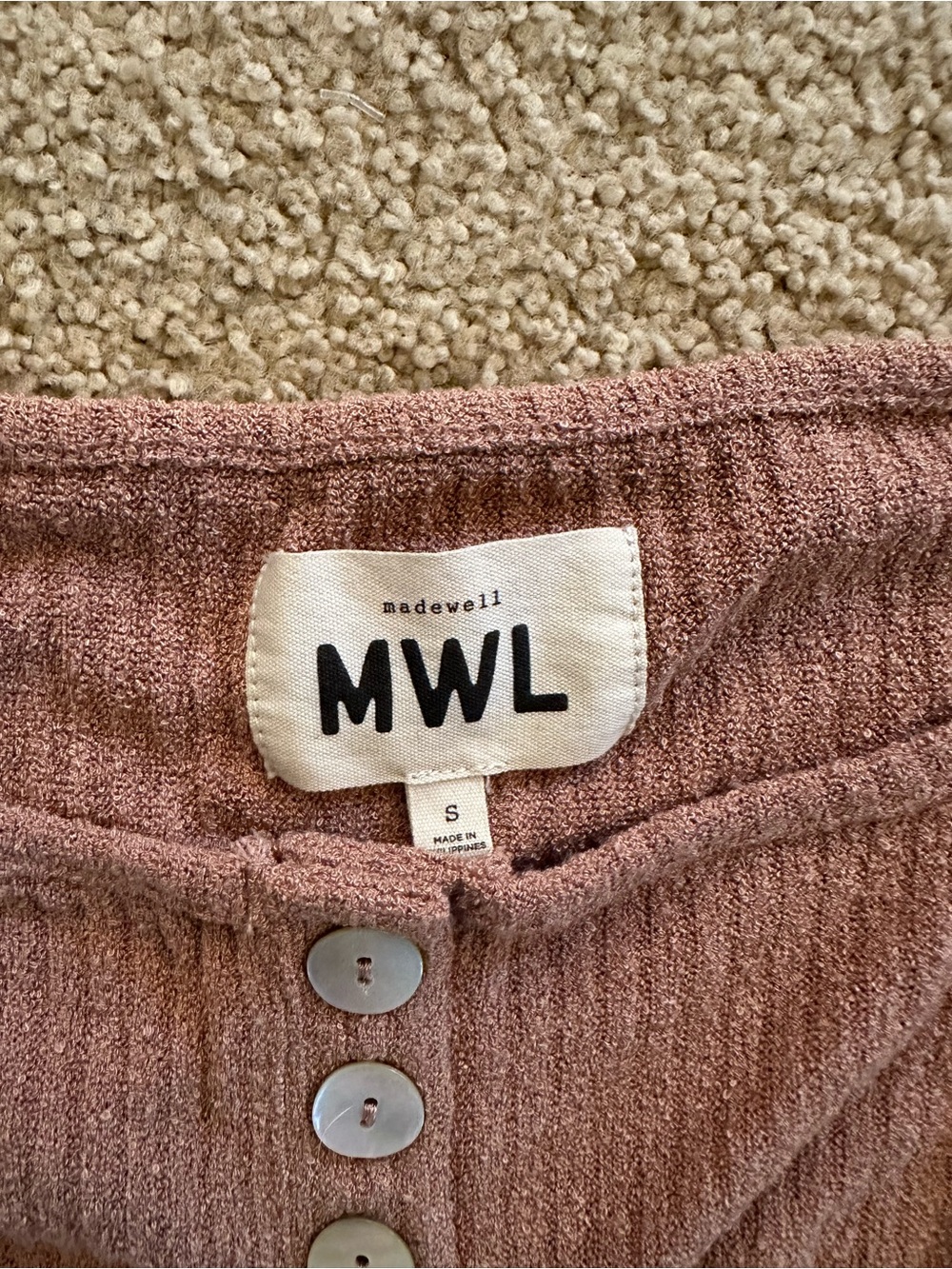 Madewell Ribbed Crop Tank & Short Set - Picture 2 of 2